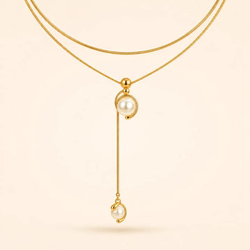 Lariat Pearl Drop Necklace