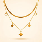Load image into Gallery viewer, Geometric Drop Layered Necklace