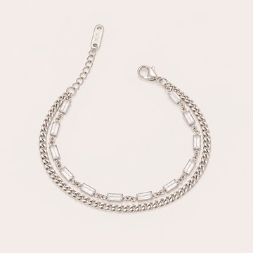 Mixed Link Silver Bracelet