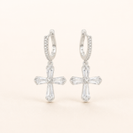 Load image into Gallery viewer, Cross Drop Earrings