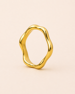 Load image into Gallery viewer, Ripple Gold Band Ring