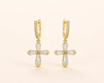 Load image into Gallery viewer, Cross Drop Earrings