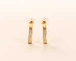 Load image into Gallery viewer, Bar Detail Gold Hoops