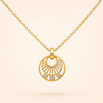 Load image into Gallery viewer, Sunburst Gold Pendant Necklace