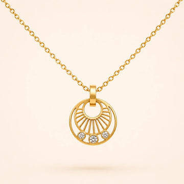 Sunburst Gold Pendant Necklace
