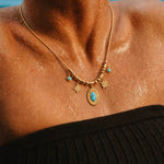 Load image into Gallery viewer, Turquoise Sun Charm Statement Necklace