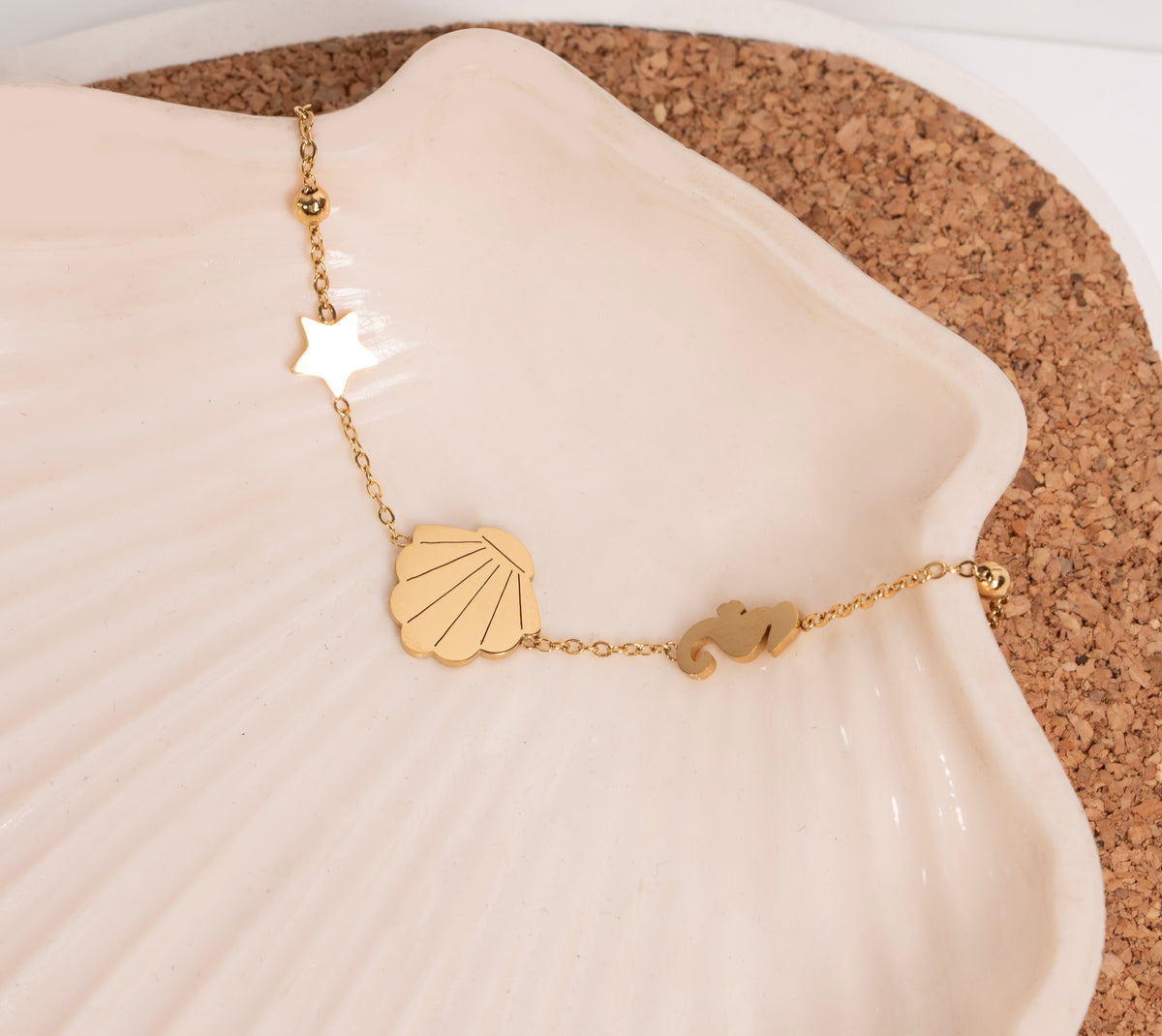 Coastal charm gold bracelet