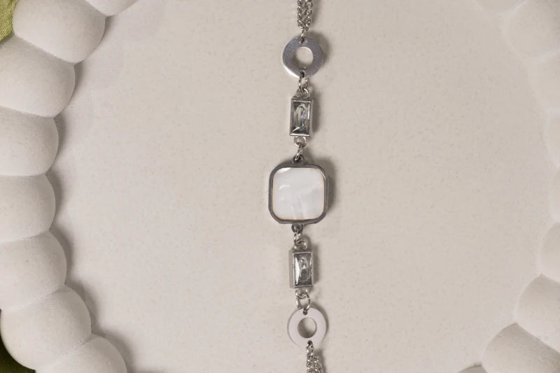 Geometric silver bracelet