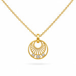 Load image into Gallery viewer, Sunburst Gold Pendant Necklace