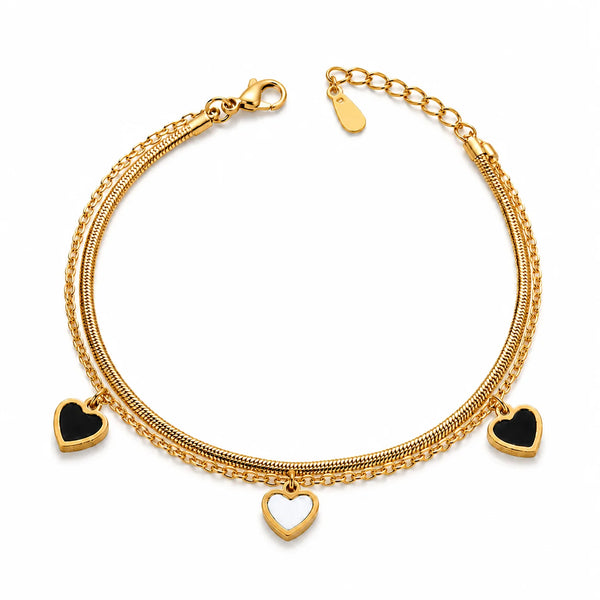 Midnight Heart Charm Bracelet