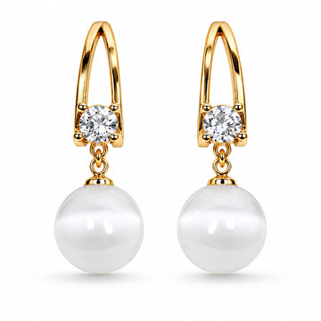Pearl Drop Crystal Earrings