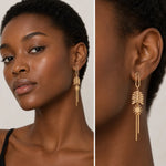 Load image into Gallery viewer, Celestial Chain Drop Earrings