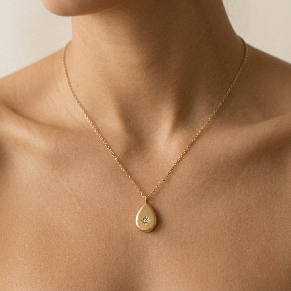 Gold droplet necklace