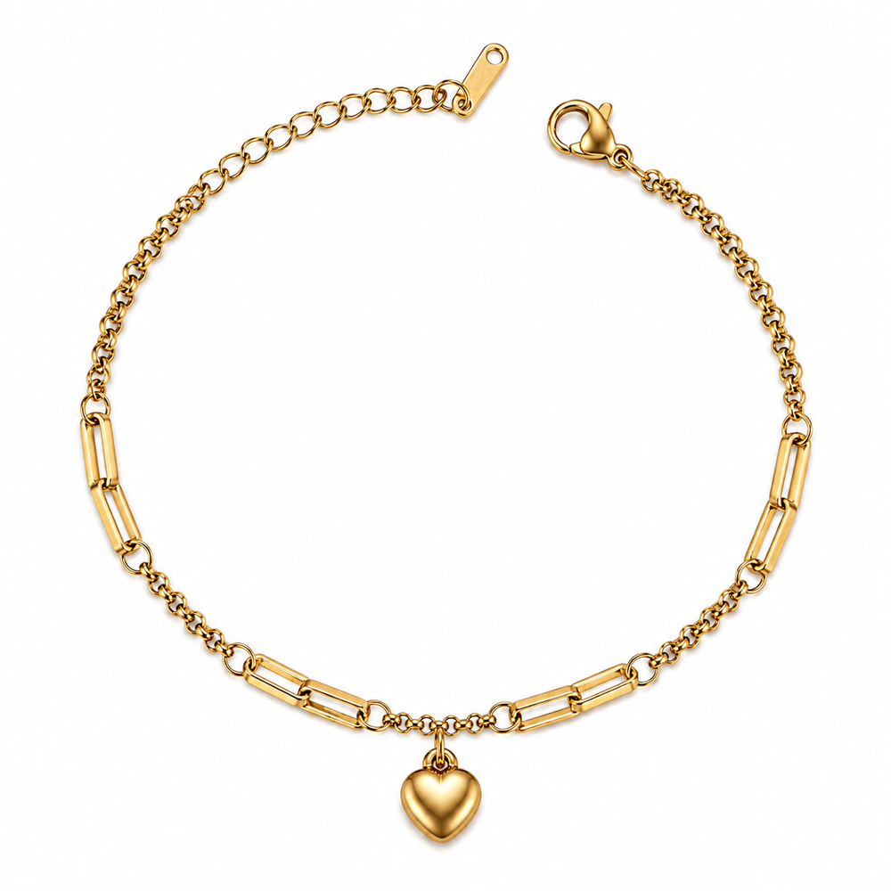 Celeste Heart Link Bracelet