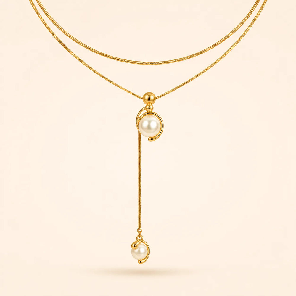 Lariat Pearl Drop Necklace