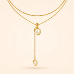 Load image into Gallery viewer, Lariat Pearl Drop Necklace
