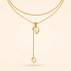 Lariat Pearl Drop Necklace