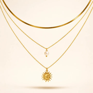 Solar Pearl Layered Necklace
