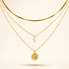 Solar Pearl Layered Necklace