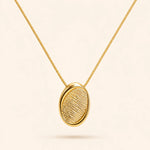 Load image into Gallery viewer, Etched Oval Pendant Necklace
