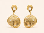 Load image into Gallery viewer, Golden Seashell Statement Earrings
