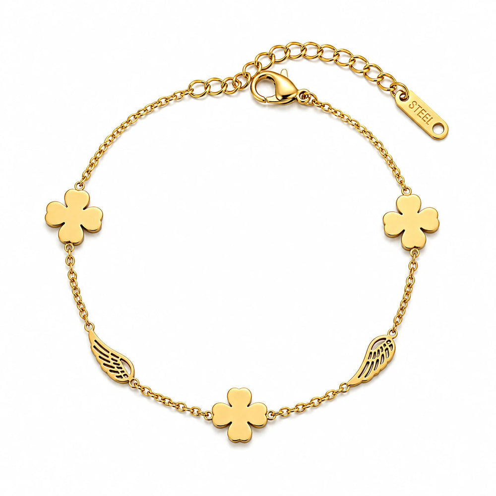 Clover & Wings Charm Bracelet