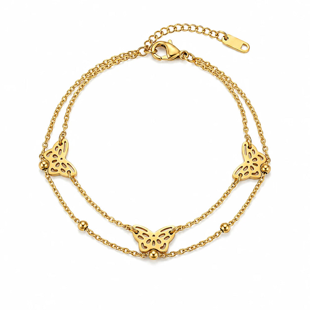 Butterfly Double-Chain Bracelet