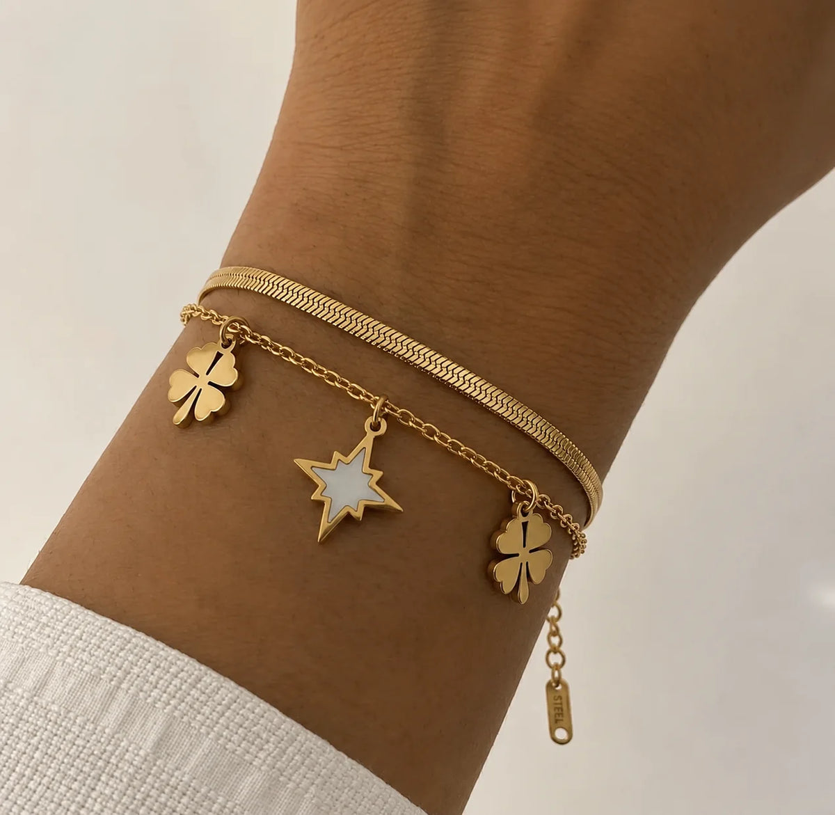Celestial layered charm bracelet