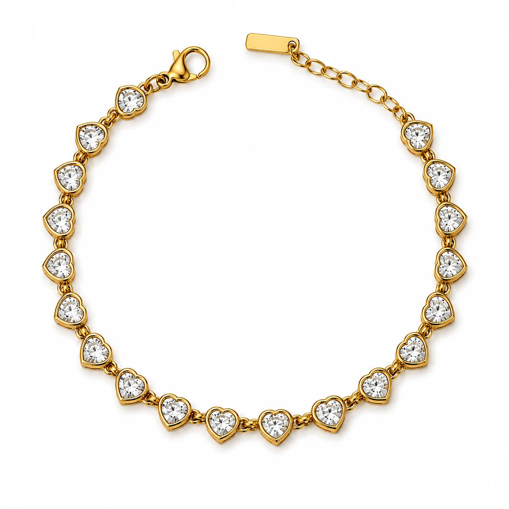 Crystal Heart Tennis Bracelet