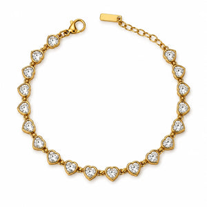 Crystal Heart Tennis Bracelet
