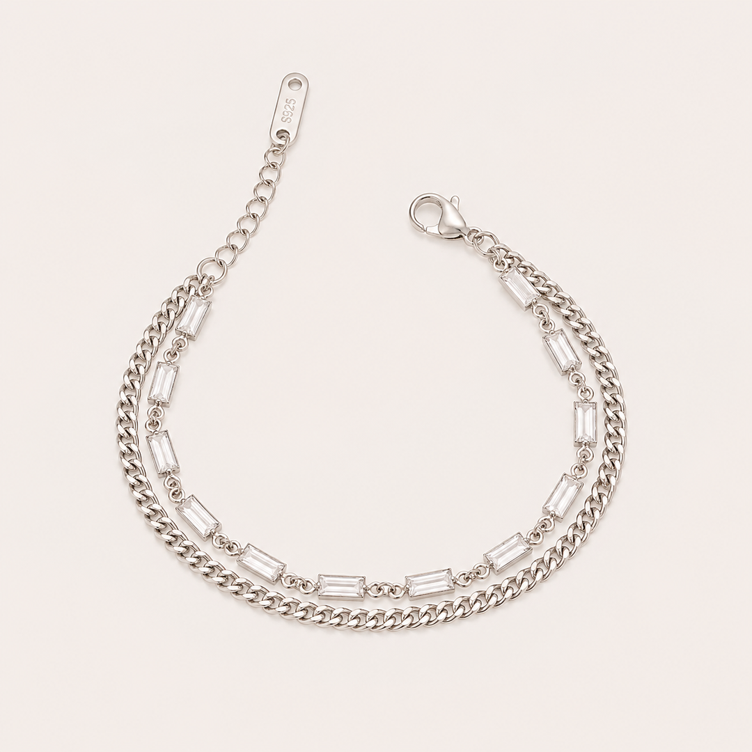 Mixed Link Silver Bracelet