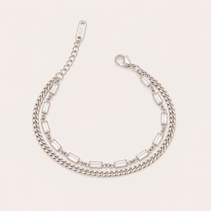 Mixed Link Silver Bracelet