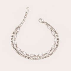 Mixed Link Silver Bracelet