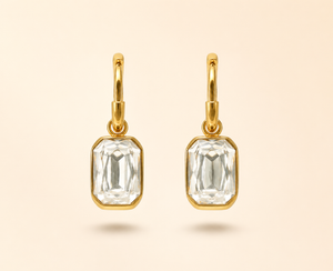 Baguette Stone Gold Earrings