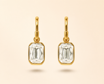 Baguette Stone Gold Earrings