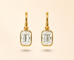 Baguette Stone Gold Earrings
