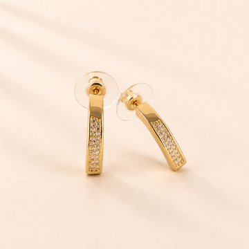 Bar Detail Gold Hoops