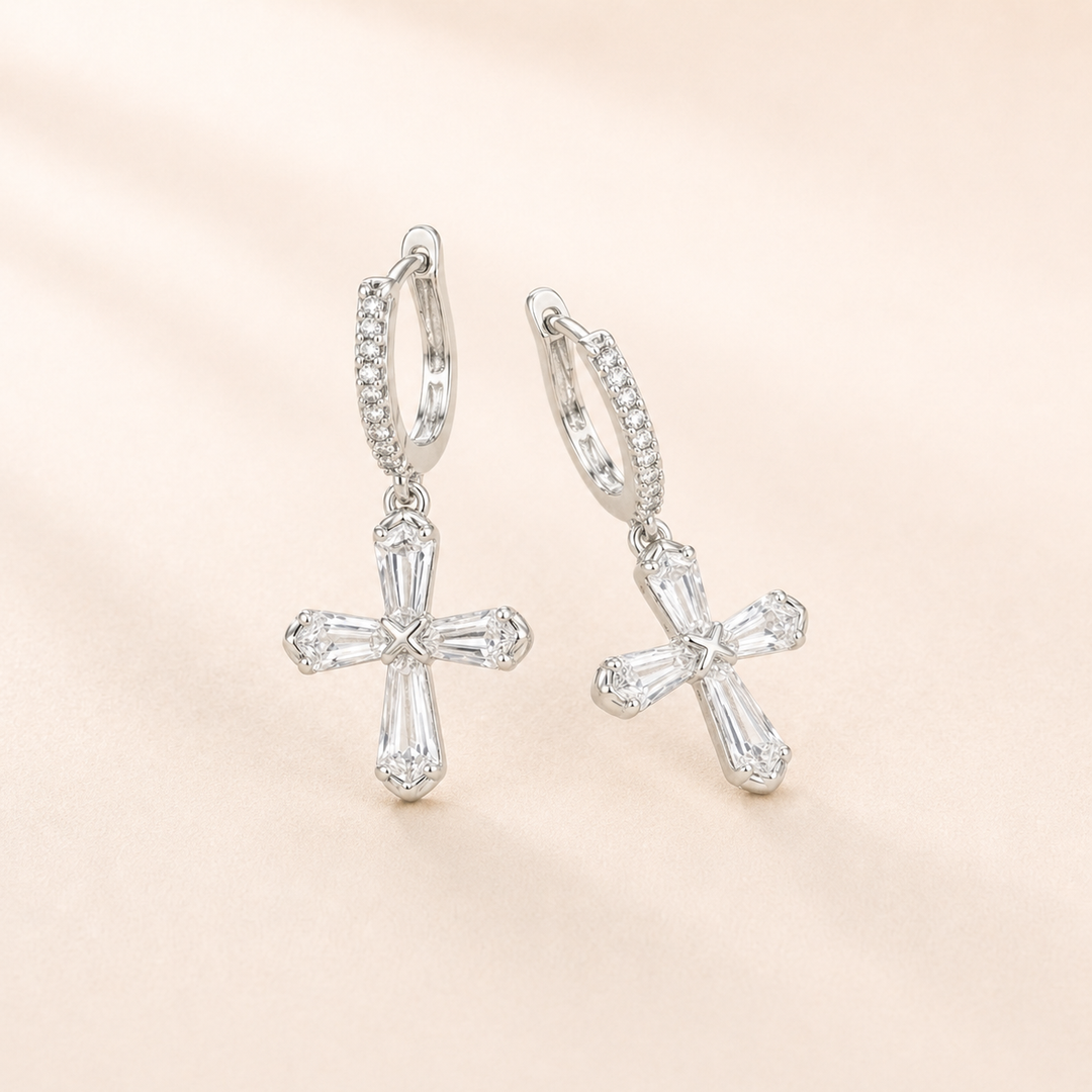 Cross Drop Earrings