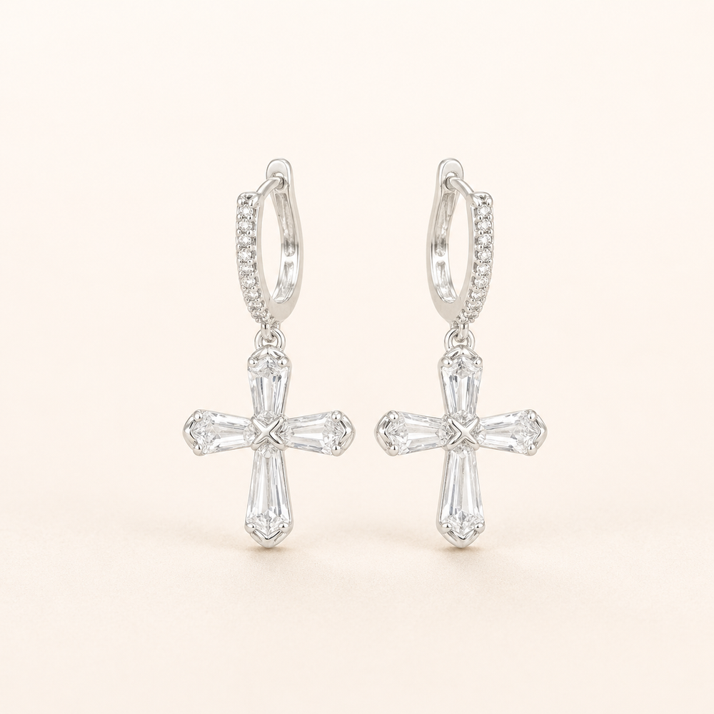 Cross Drop Earrings