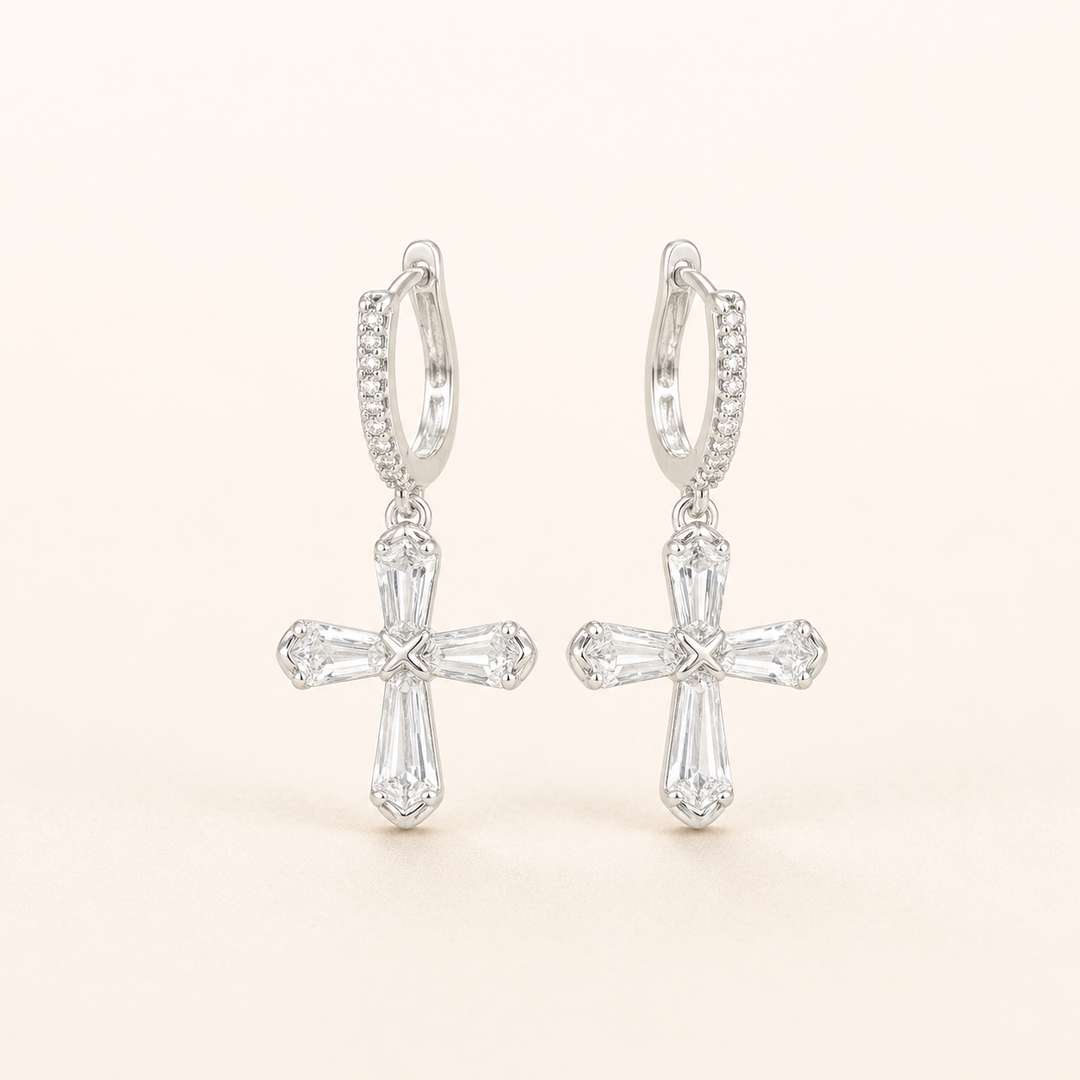 Cross Drop Earrings