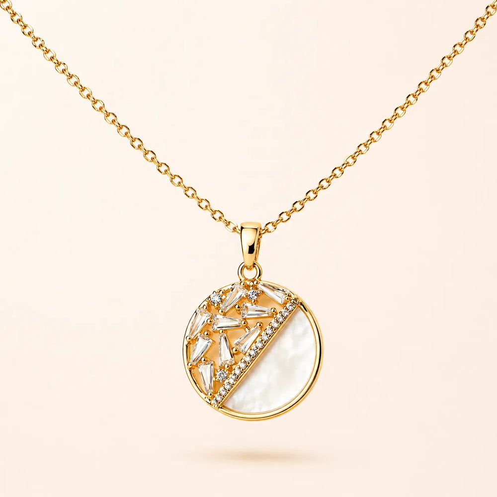 Textured Circle Pendant Necklace