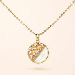 Textured Circle Pendant Necklace