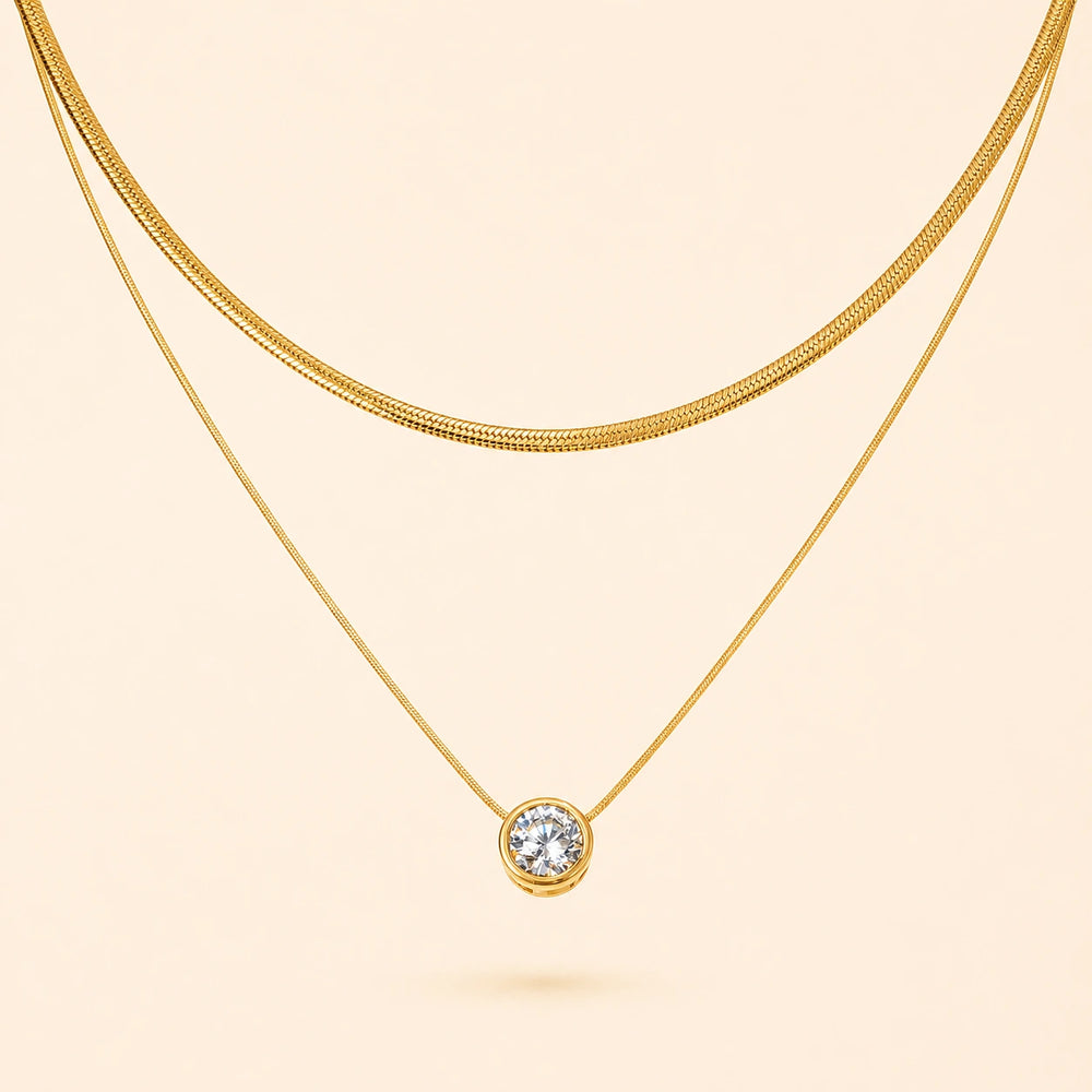 Layered Solitaire Necklace