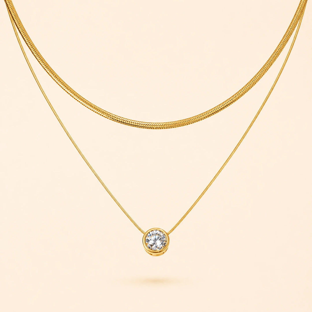 Layered Solitaire Necklace