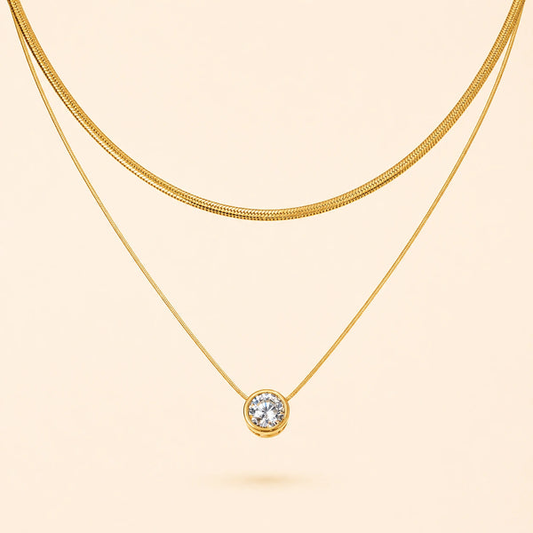 Layered Solitaire Necklace