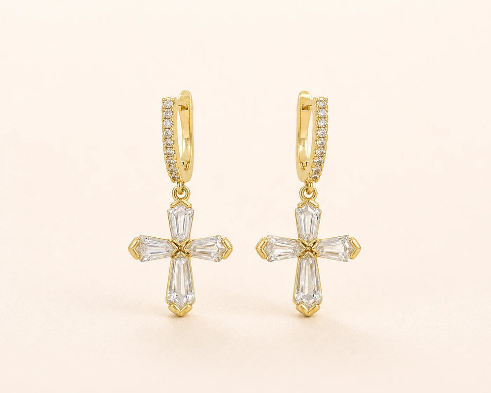 Cross Drop Earrings