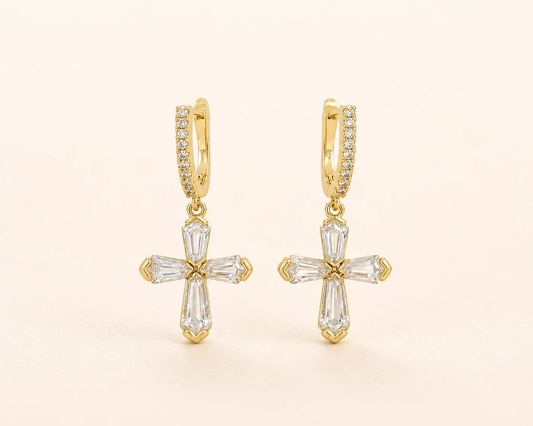 Cross Drop Earrings