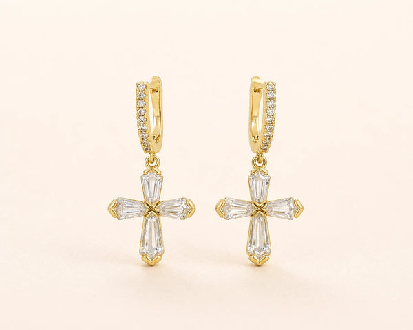 Cross Drop Earrings