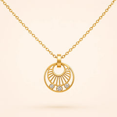 Sunburst Gold Pendant Necklace