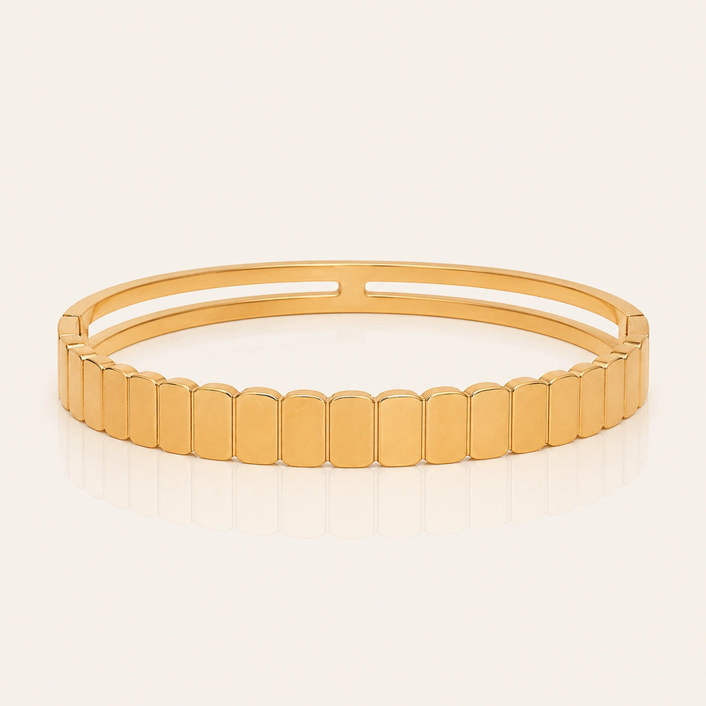 Ridged Gold Bracelet